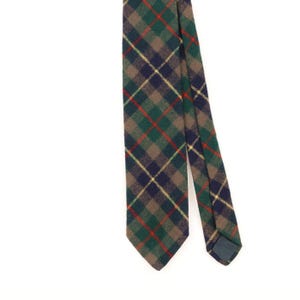 Pendleton Vintage Ullslips Herrslips med Grönt Plädmönster och Rutor från 1990-talet