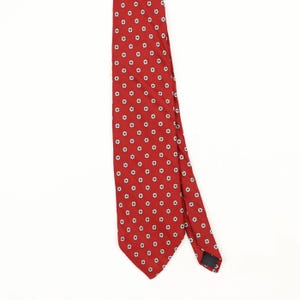 Brooks Brothers Vintage Acetat Slips 1990-tals Röd Geometrisk Blommönster Herrslips
