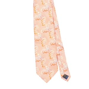 Aquascutum Vintage sidenslips 1990-tals rosa abstrakt mönster herrslips