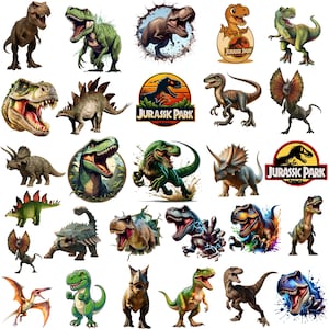 Jurassic Dinosaur Clipart Bundle: Jurassic SVG, PNG, & Digital Paper, Jurassic Dinosaur Clipart Bundle, Dinosaur svg png, Jurassic Paper