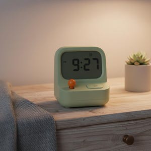 Retro Mini Handheld Game Console Alarm Clock for Kids Cute Digital Timer with Snooze Countdown Multi Function Desk Table Clock