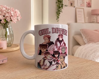 Sukuna Girl Dinner anime mug – Jujutsu Kaisen meme cup – aesthetic otaku merch
