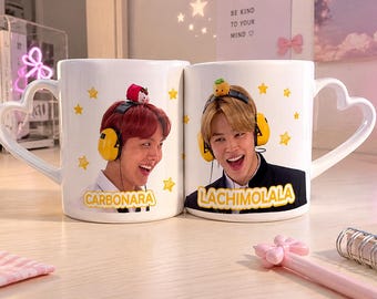 BTS Jimin J-Hope Meme modulaire mok – Lachimolala & Carbonara mok – ARMY kpop cadeau