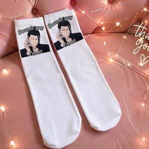 Chaussettes Geto Suguru Jujutsu Kaisen – “Sounds Gay I’m In” anime socks – merch otaku esthétique
