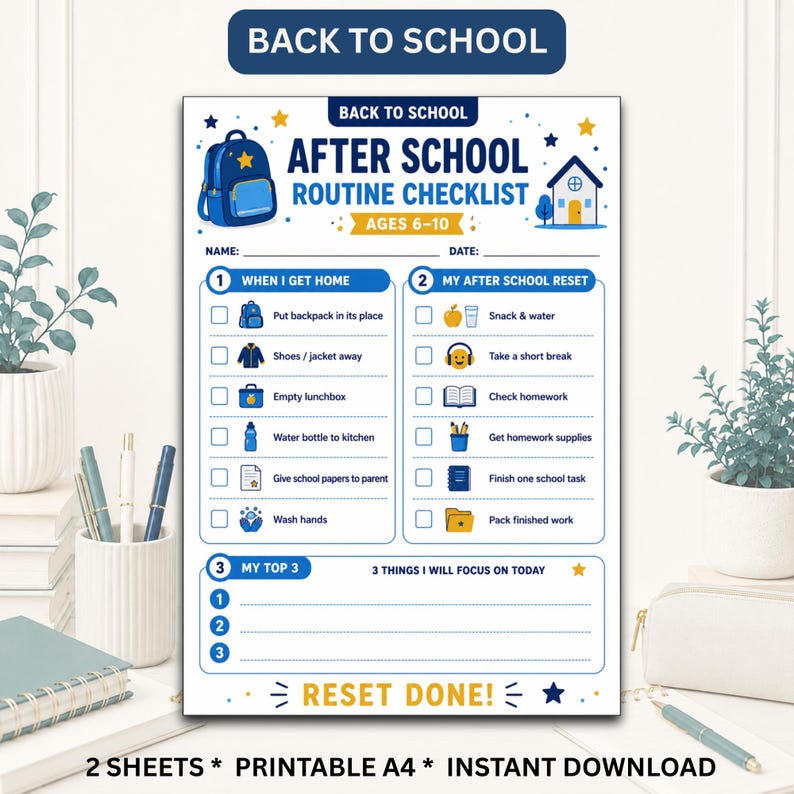 School Routine Text ADHD After School Routine for Kids Ages 6–10 | Tomorrow Ready ...
