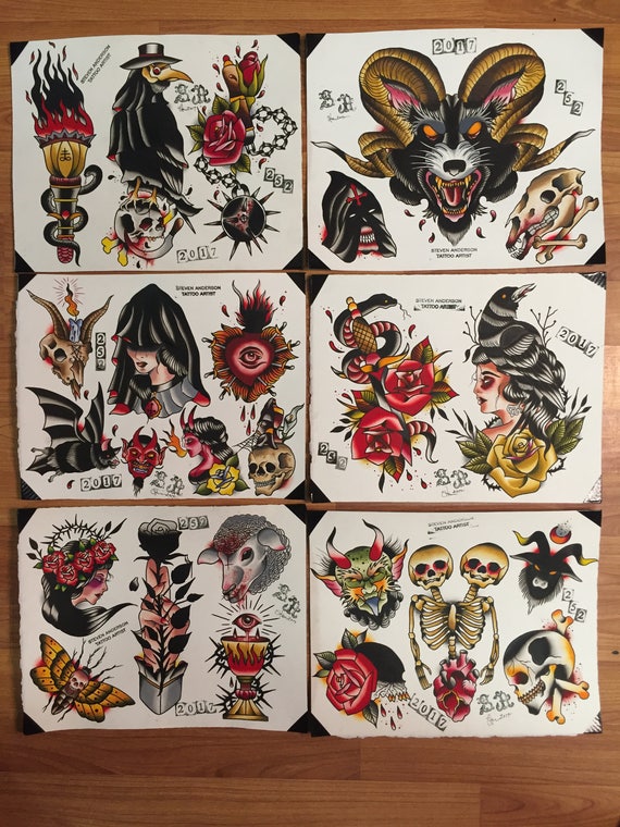 TATTOO FLASH SET 2017 | Etsy