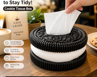 Boîte à mouchoirs en biscuits | Décoration de bureau pour salon | Cadeau de pendaison de crémaillère