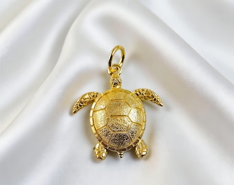 Gold Schildkröte Halskette, 18k Gold Meeresschildkröte Halskette, Schildkröte Anhänger, Silber Schildkröte Charme, Sea Life Halskette, Ocean Schmuck, Geburtstagsgeschenk