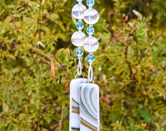 Southwest Glass Wind Chimes and Sun-Catcher | Outdoor Yard Decor | Hanging Garden Art | Gift for Home