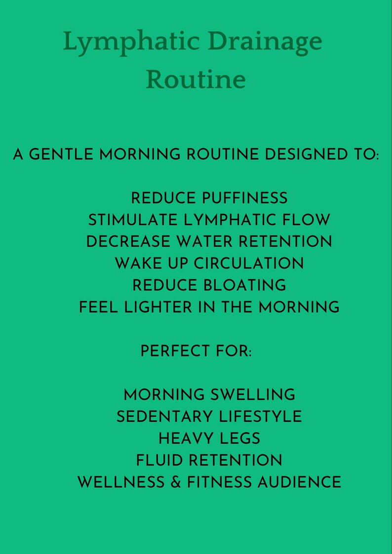 Lymphatic Morning Routine 5 Minute Lymphatic Drainage Routine PDF | Anti Bloating Morning Workout ...
