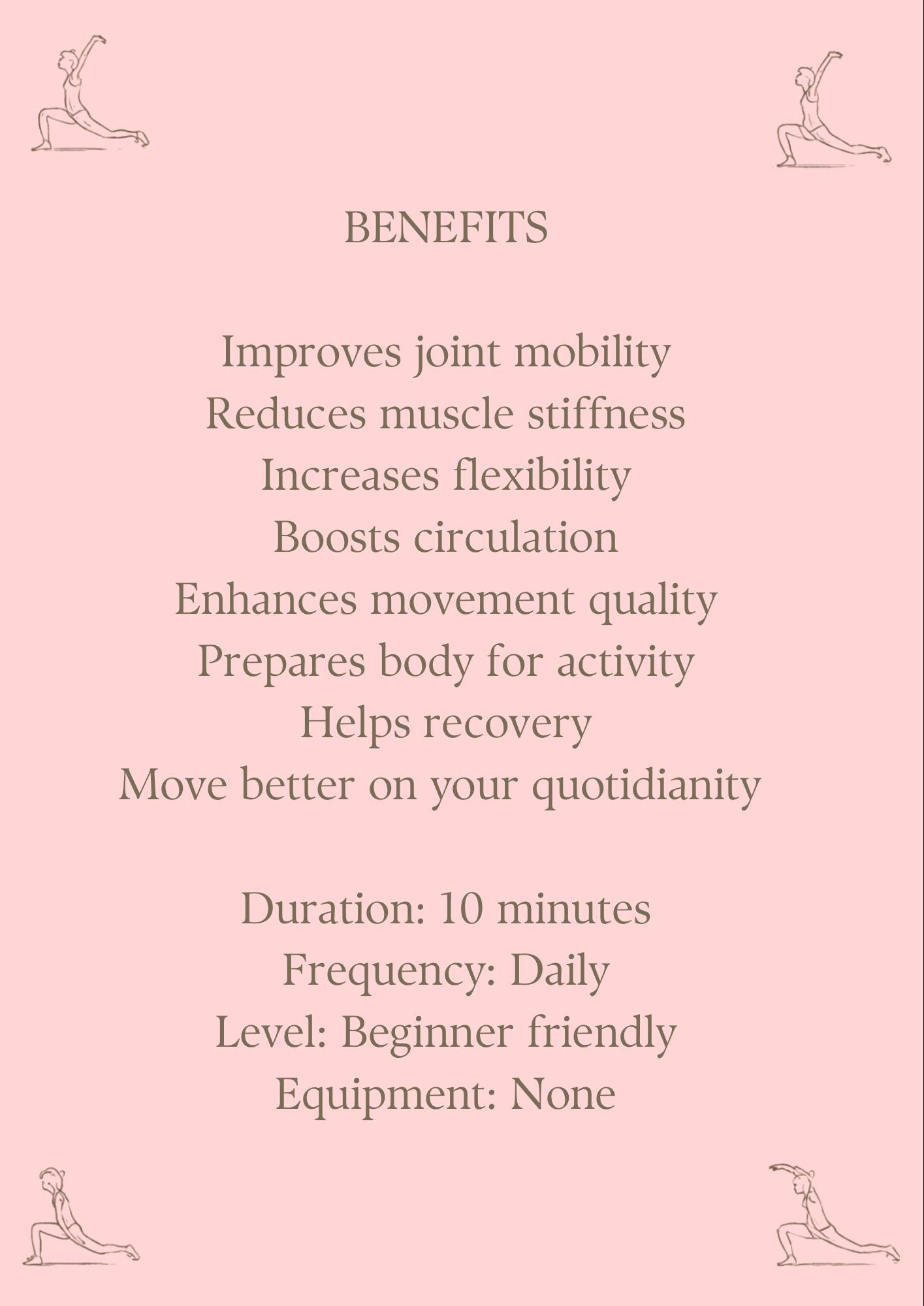 Daily Mobility Routine Printable PDF | Full Body Stretch Flow for ...