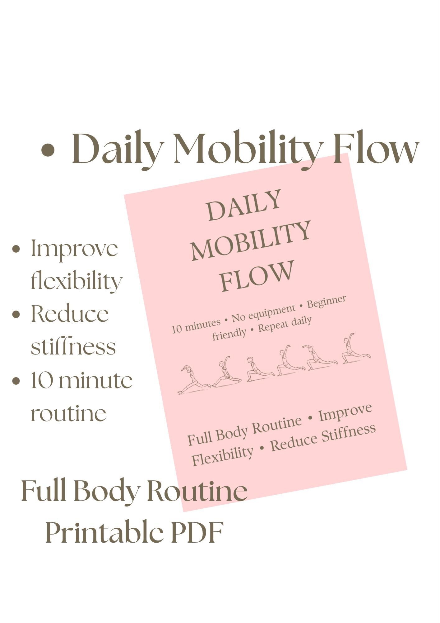 Daily Mobility Routine Printable PDF | Full Body Stretch Flow for ...