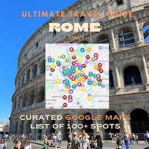 Rome Travel Guide Map | Google Maps List, Hidden Gems, Landmarks (Digital Download)