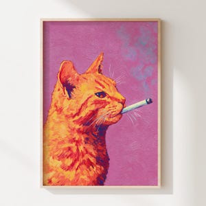 orange cat smoking cigarette Ginger Cigarette