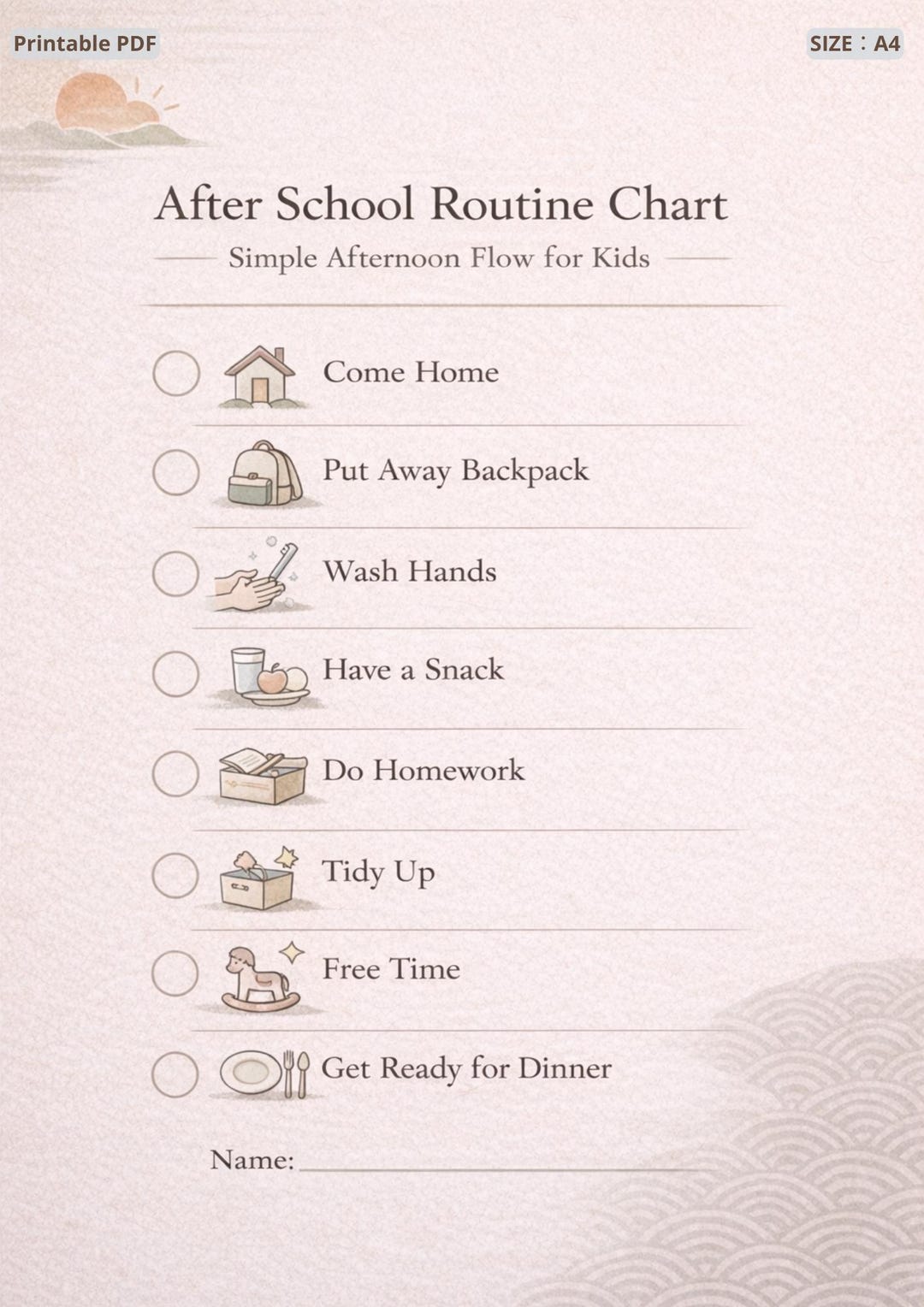 After School Routine Chart for Kids, Printable Visual Schedule ...