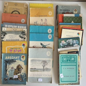 Vintage sowjetische Kinderbücher, illustrierte Kindergeschichten aus der UdSSR