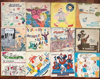 Vintage Soviet Children Vinyl Records Melodija Audio Fairy Tales