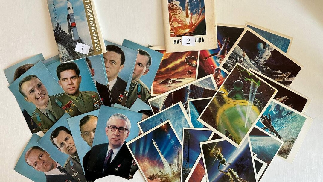 Spaceman Postcards Vintage Soviet Space Postcards: 1973 Cosmonaut Portraits and 1980 Sci ...