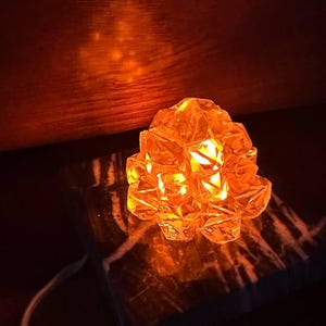 Vintage Rock Crystal Table Lamp 1970s Soviet Ural Stone Decor
