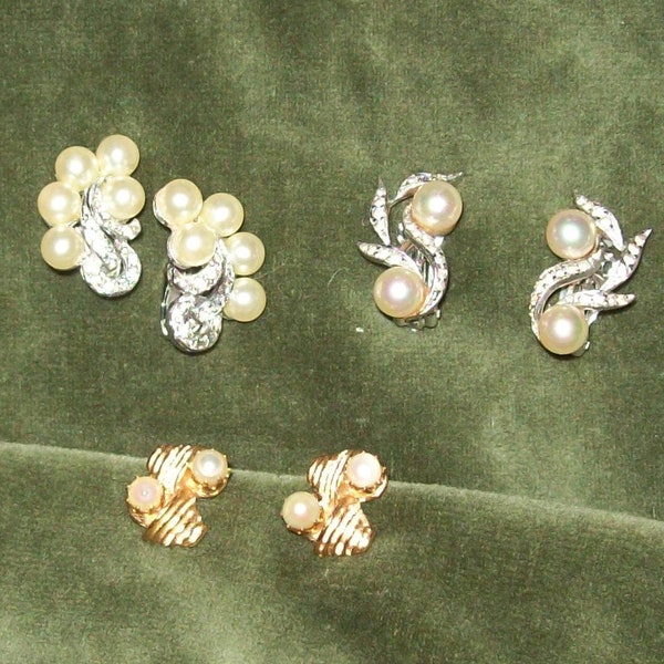 Choice: MARVELLA, POLCINI or KRAMER signed retro vintage earrings by awesome designers non-pierced ears clip or screw attachments