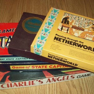 CHOICE Vintage Board Game:  Game of State Capitals, Scrabble, Charlie's Angels,