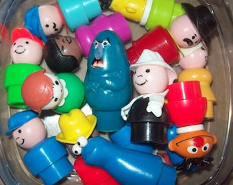 CHOICE: Fisher Price original little people plastic body plastic head Sesame Street, fireman, dentist, cowboy western or other character