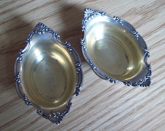 Antique Pair Fancy Silver Bowls: Halmarked Gorham engraved Sterling A2433 CA 1880-1905