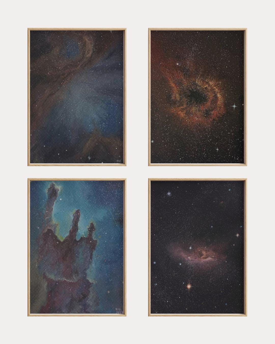 Galaxy Nebula Art Print Set, Space Wall Art, Gallery Decor (PDF ...