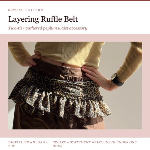 Layered Peplum Belt Sewing Pattern | Formula Waist Belt | trendy mini skirt