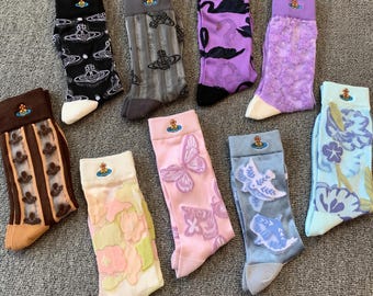 Sheer Mesh Embroidered  Socks |  Butterfly Floral Glass Silk Socks | Transparent Fairycore Summer Socks | Cute Aesthetic Gift for Her