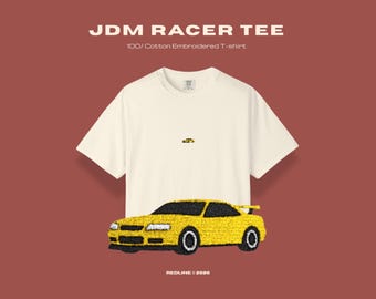 Embroidered JDM Sportscar T-Shirt - Vintage Retro Car Tee - Classic Car Gift - Minimalist Car Shirt - REDLINE©