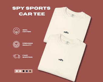 Embroidered Spy Sports Car T-Shirt - Vintage Retro Car Tee - Classic Car Gift - Minimalist Car Shirt - REDLINE