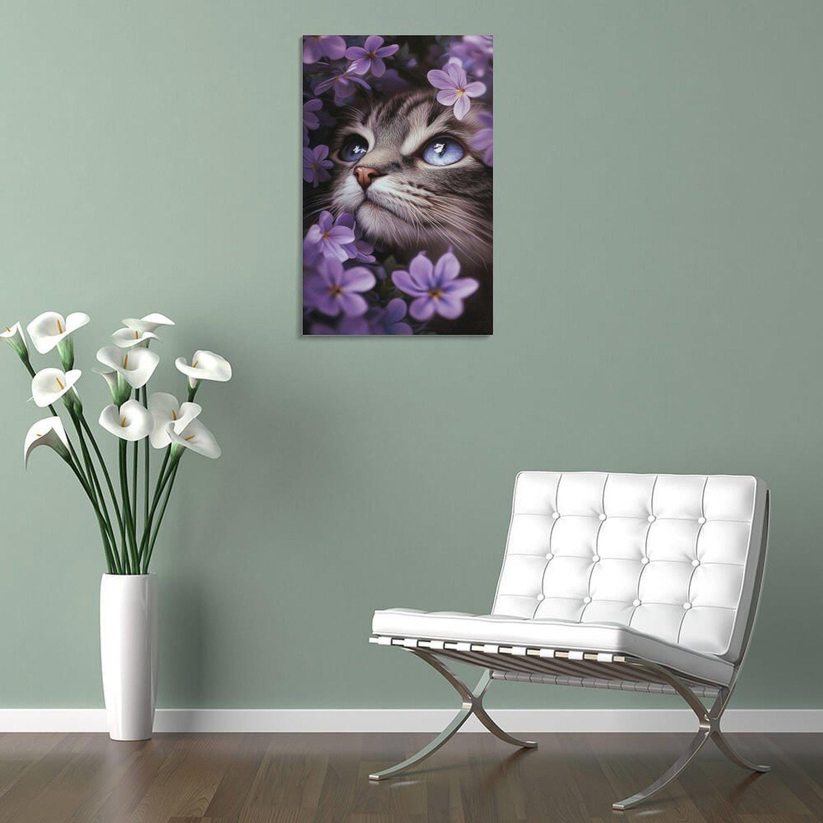 Tabby Cat Poster Wall Art Canvas Print Modern Home Decor - Etsy