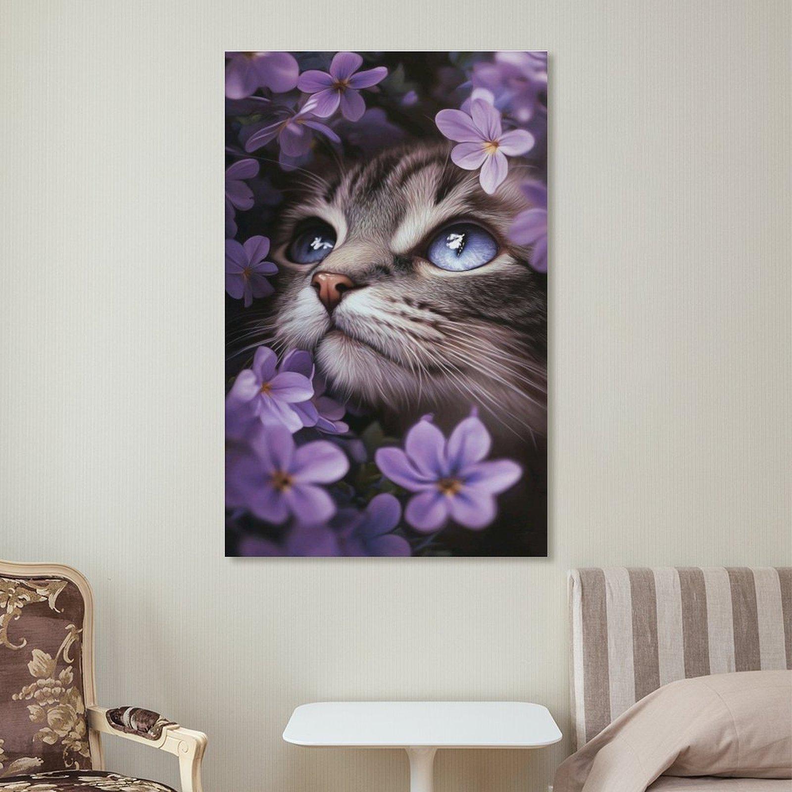 Tabby Cat Poster Wall Art Canvas Print Modern Home Decor - Etsy