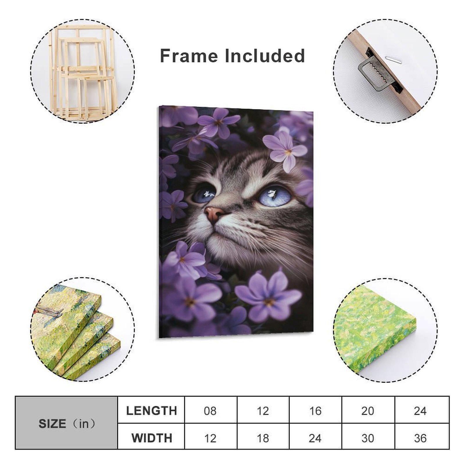 Tabby Cat Poster Wall Art Canvas Print Modern Home Decor - Etsy