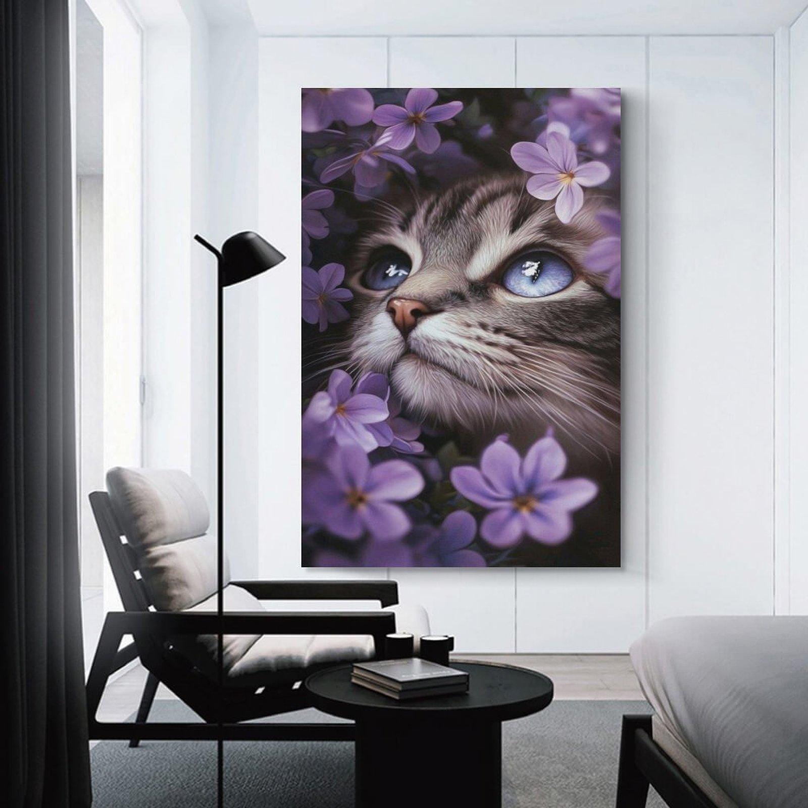 Tabby Cat Poster Wall Art Canvas Print Modern Home Decor - Etsy