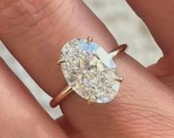 5 Ct Oval Cut Moissanite Ehering Oval Solitär Ring Großer ovaler Diamantring Großes Oval Moissanite Verlobungsring für Frauen Versprechensring