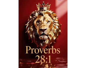 Luxus Bibelvers Poster"  Lion/Proverbs"