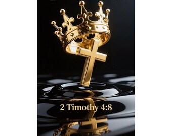 Luxus Bibelvers Poster" Crown-Cross/Timothy"