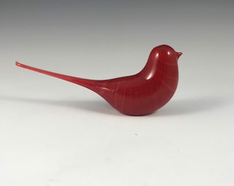 Red glass bird