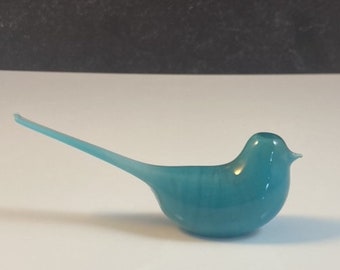 Teal / aqua glass bird - Home decor - midcentury modern - modern bird art - gift box - birthday gift