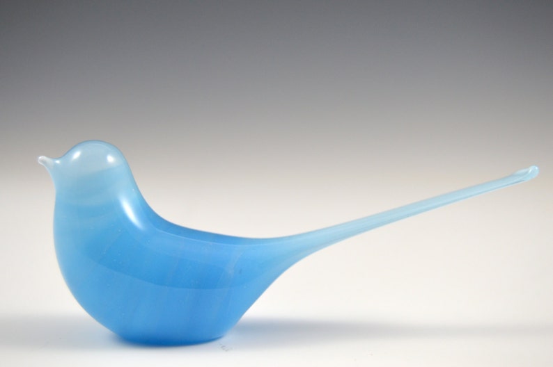 Blue glass bird image 1
