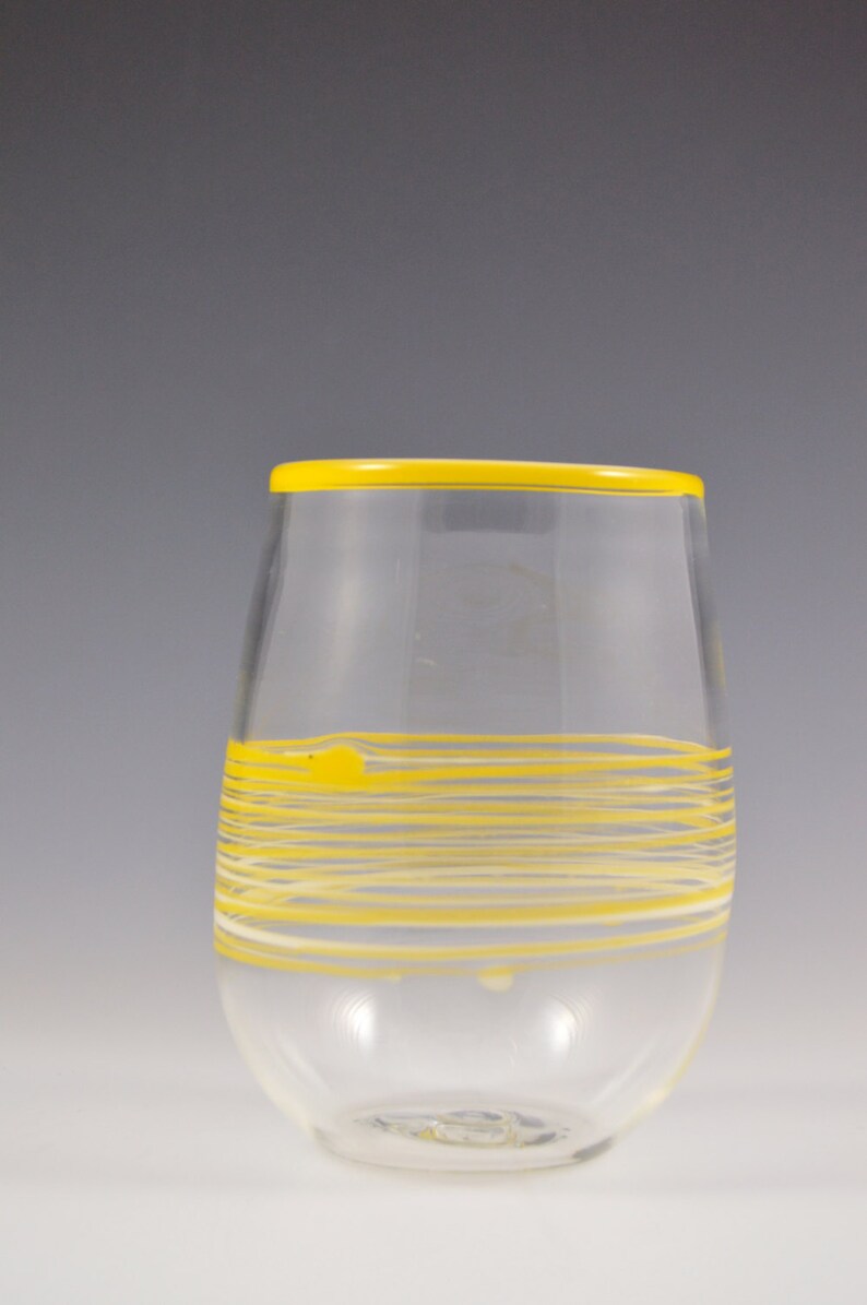Hand blown stemless glass