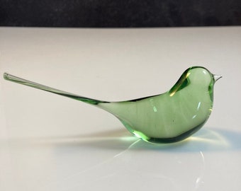 Green glass bird