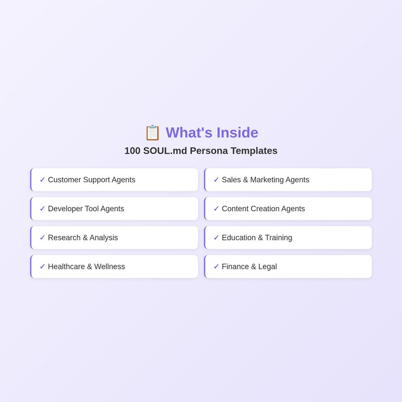 100 AI Agent Persona Templates — Soul.md Mega Pack for Chatgpt, Claude ...