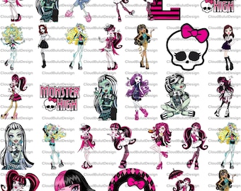 Monster High-stijl SVG, gotisch meisje ontwerp, kawaii horror kunst, Cricut silhouetbestand