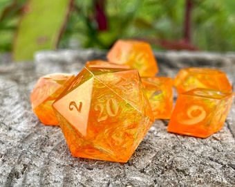 Orange Marmalade - 7 piece - Polyhedral dice set