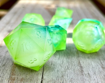 Limeade - 7 piece - Liquid Core Polyhedral dice set
