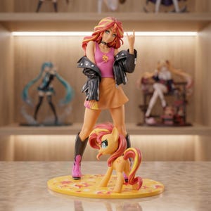 Animefiguur Fluttershy, PVC-collectie My Little Pony Bishoujo - schattige modelpop afbeelding 3