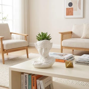 Ceramic Fairy Face Vase European Style Flower Planter Hydroponic Plant Pot Home Decor Gift Spring Summer